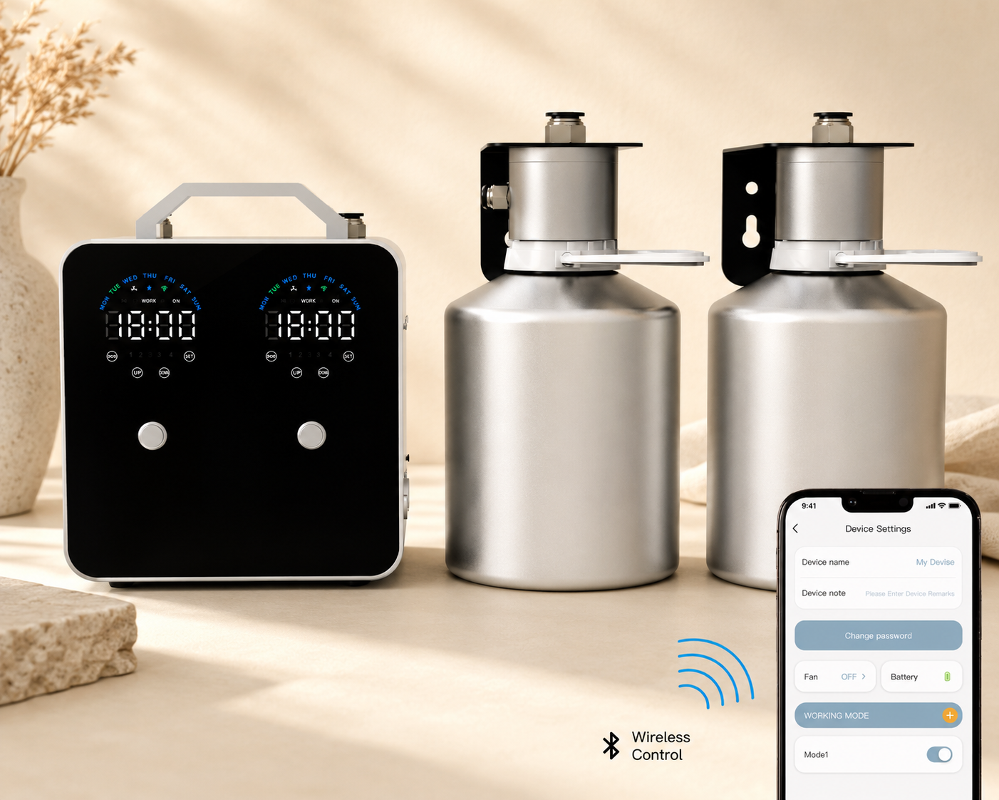 Commercial Large Space for HVAC Smart Aroma Diffuser Scenting Dual Bottle System Bluetooth