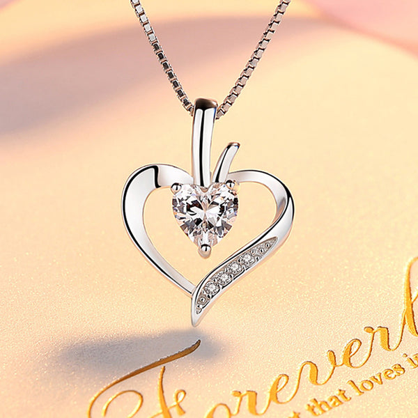REAL SOLID SILVER 925 Classic Sterling Silver Necklace & Pendant Heart-058