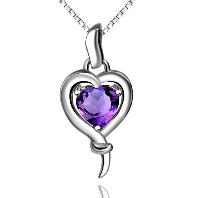 SOLID SILVER 925 Classic Sterling Silver Necklace & Pendant Heart-067