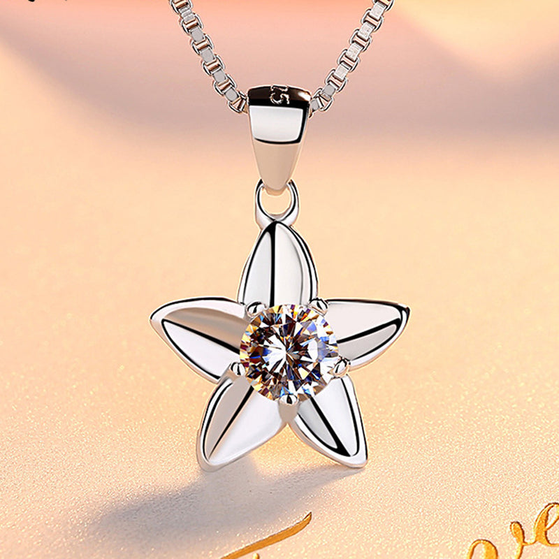 REAL SOLID SILVER 925 Classic Sterling Silver Necklace & Pendant Flower-087