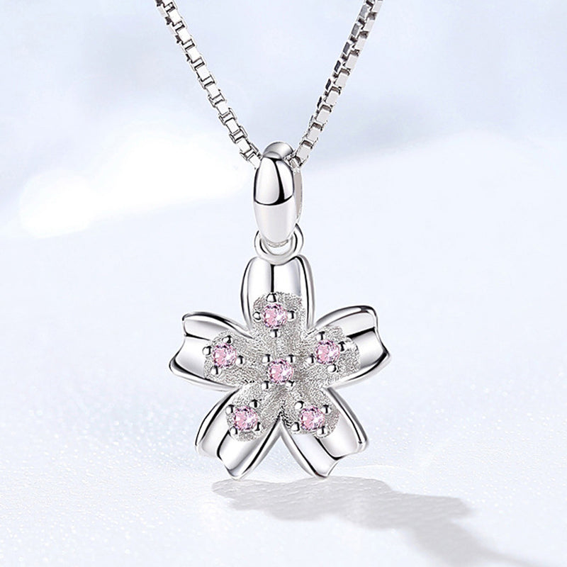 REAL SOLID SILVER 925 Classic Sterling Silver Necklace & Pendant Flower-089