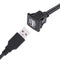 DUAL Plug USB Male AUX Flush Mount Car Boat Motorcycle Mount Extension Cable