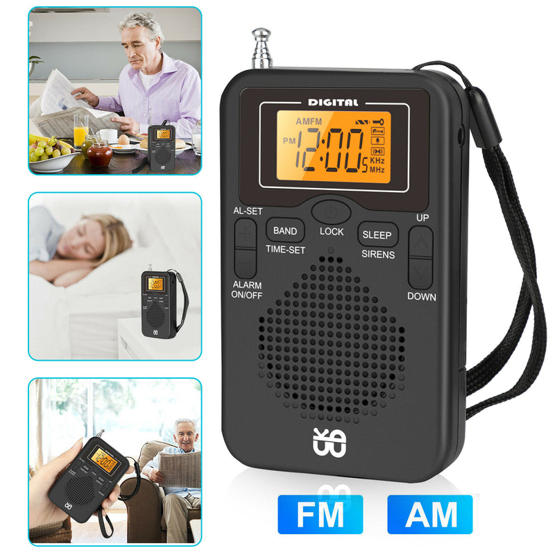 AM FM Radio Battery Operated Portable Pocket Auto-Search Emergency