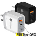 20W With Type-C Plug - Fast Quick USB Wall Charger Adapter