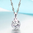 REAL SOLID SILVER 925 Classic Sterling Silver Necklace & Pendant Solitaire-042