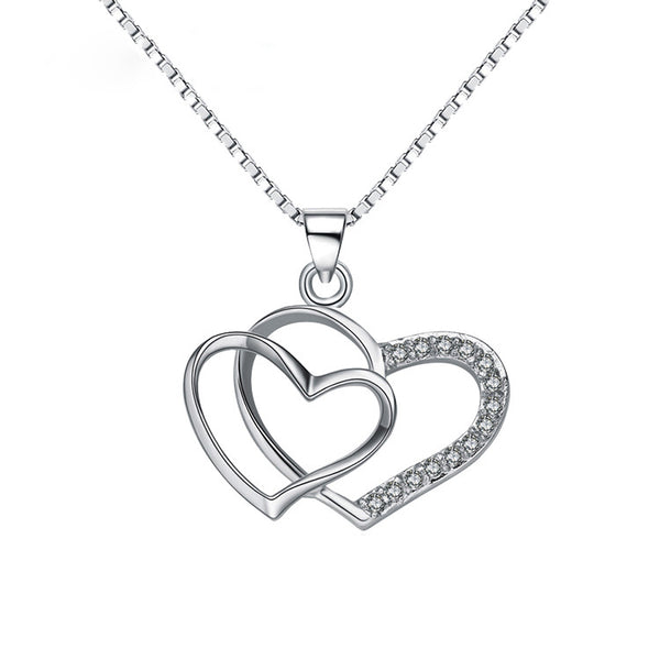 REAL SOLID SILVER 925 Classic Sterling Silver Necklace & Pendant Heart-054