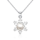 REAL SOLID SILVER 925 Classic Sterling Silver Necklace & Pendant Snowflake-017