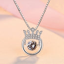 REAL SOLID SILVER 925 Classic Sterling Silver Necklace & Pendant Crown-030