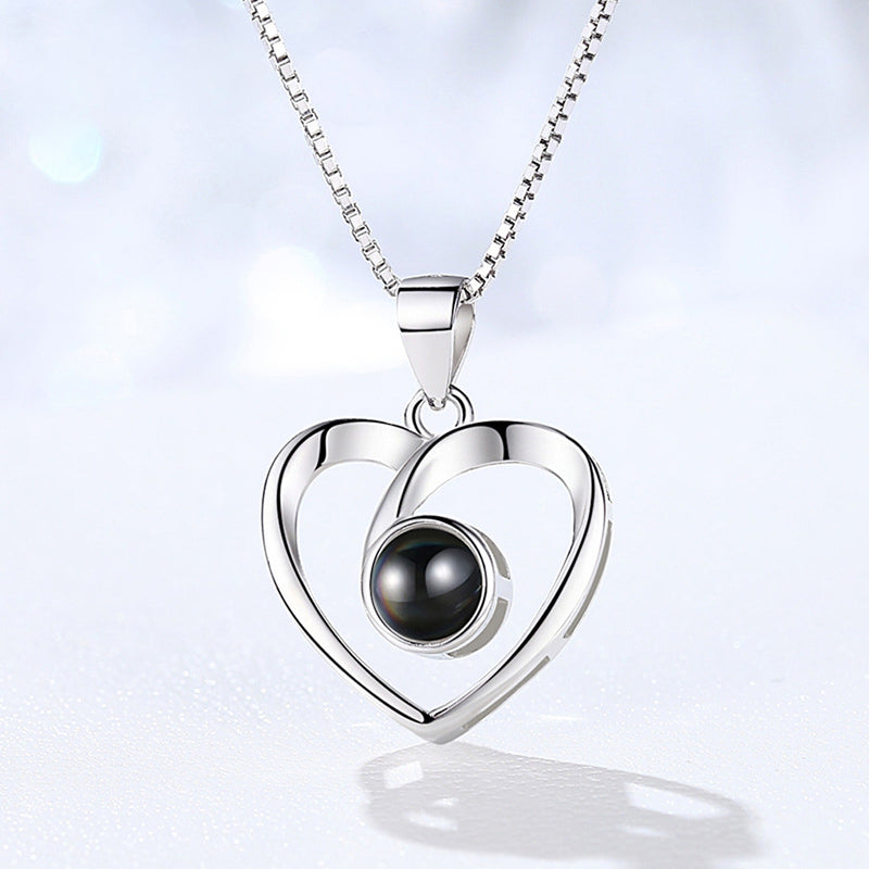 REAL SOLID SILVER 925 Classic Sterling Silver Necklace & Pendant Heart-064