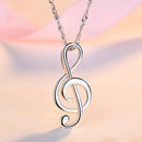 REAL SOLID SILVER 925 Classic Sterling Silver Necklace & Pendant Music Note-037