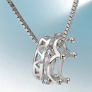 REAL SOLID SILVER 925 Classic Sterling Silver Necklace & Pendant Crown-031