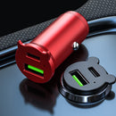 37W Dual with USB Type-C Fast Quick Car Charge PD/QC 4