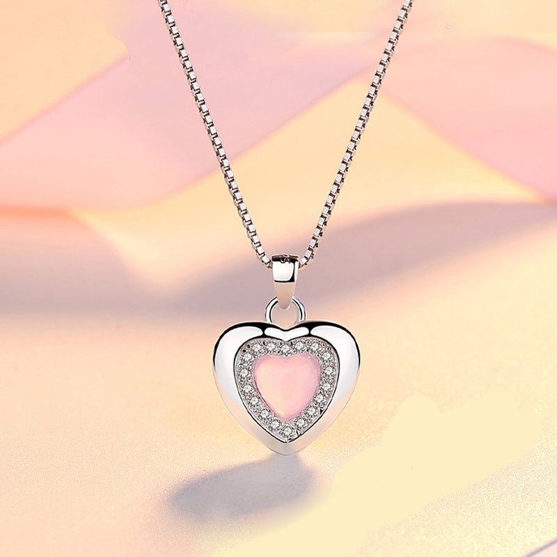 REAL SOLID SILVER 925 Classic Sterling Silver Necklace & Pendant Heart-065