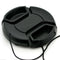 62mm Lens Cap center pinch snap on Front Cover string for Canon Sony