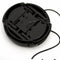 82mm Lens Cap center pinch snap on Front Cover string for Canon Sony -e165
