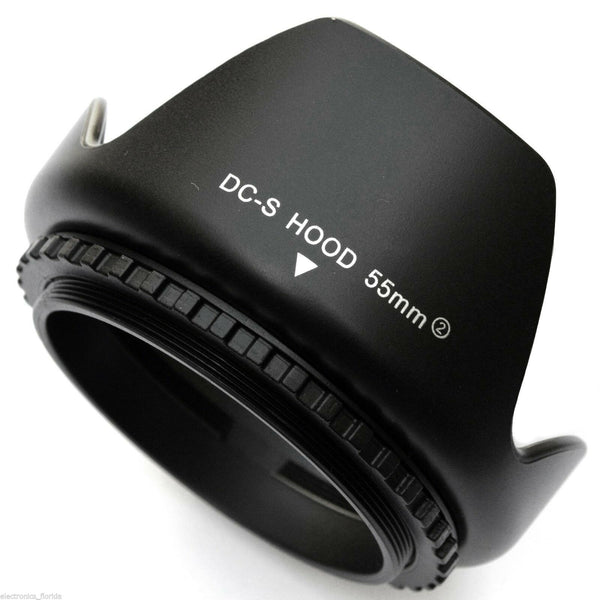 DC-S 55mm II Bayonet Mount Lens Hood for Fuji S5600 S5500 S5100 Camera - e132