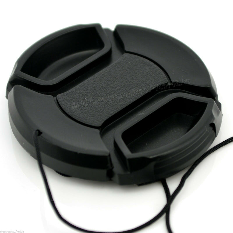 67mm Lens Cap center pinch snap on Front Cover string for Canon Sony