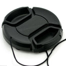 72mm Lens Cap center pinch snap on Front Cover string for Canon Sony