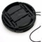 58mm Lens Cap center pinch snap on Front Cover string for Canon Sony