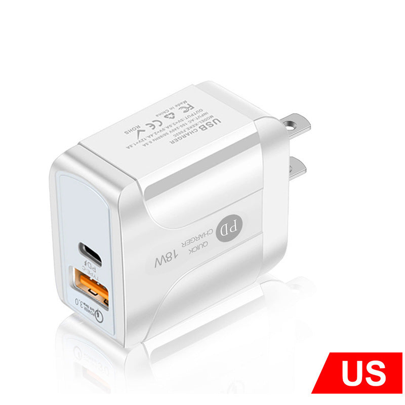 18W With Type-C Plug - Fast Quick USB Wall Charger Adapter