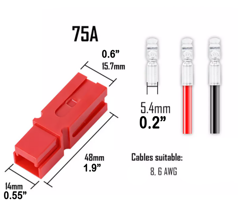 Single Pole Connector Quick Charge Battery Power Connector BLACK / RED