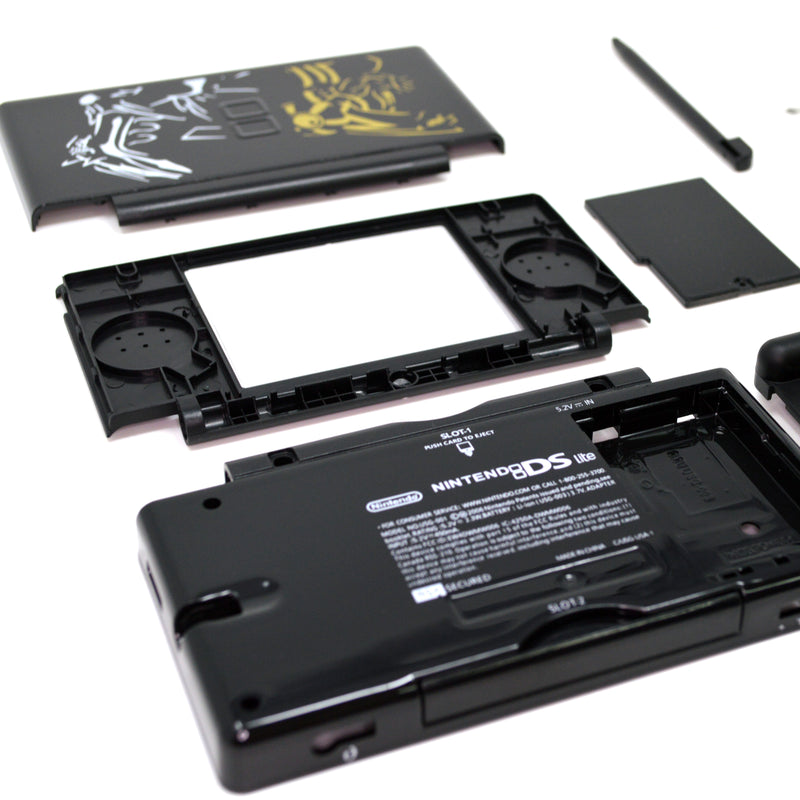 BLACK POKEMON Full Replacement Housing Shell Screen Lens For Nintendo DS Lite NDSL OEM