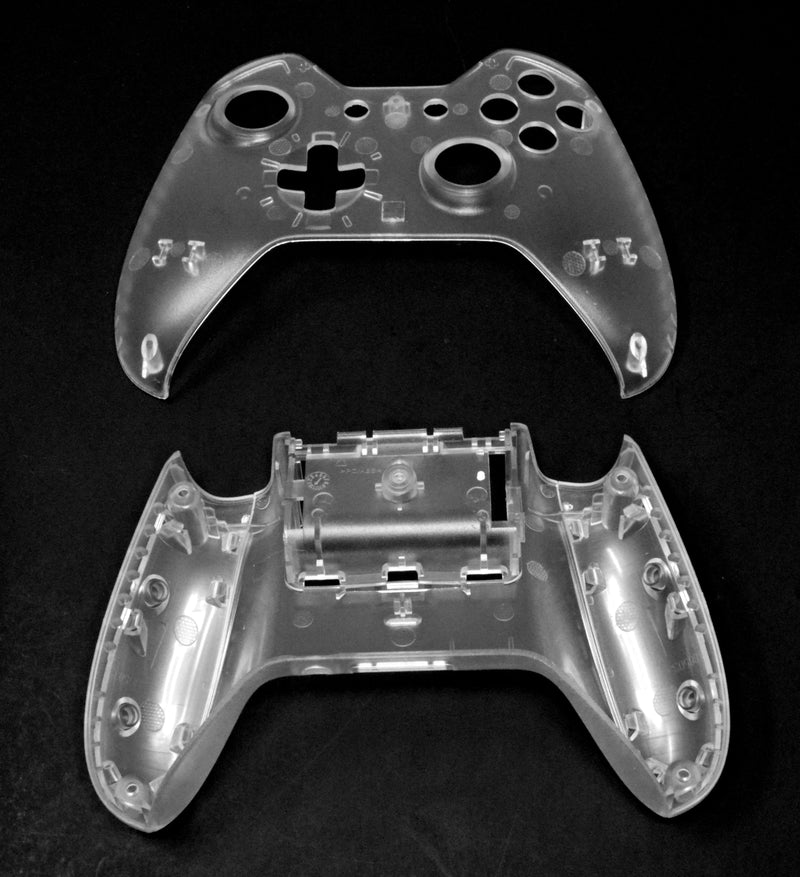 Xbox One Controller 3.5mm aux Custom Clear Shell & Buttons Kit Parts Housing Mod