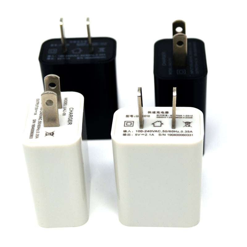 2A / 1A USB Wall Charger Plug AC Power Adapter (White / Black)