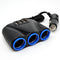 3 Way USB Car Charger,12V Power Adapter Plug,Cigarette Lighter Socket Splitter