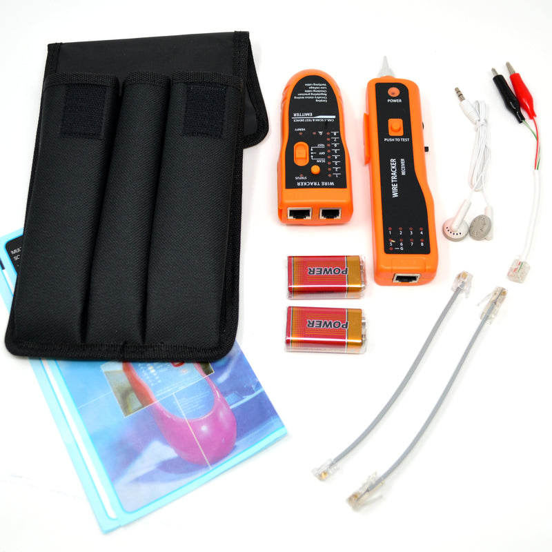 Network RJ45 / RJ11 Line Finder Cable Tracker Tester Sender Wire Tracer + Bag