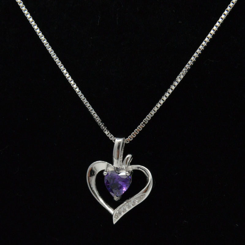 REAL SOLID SILVER 925 Classic Sterling Silver Necklace & Pendant Heart-059
