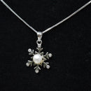 REAL SOLID SILVER 925 Classic Sterling Silver Necklace & Pendant Snowflake-017