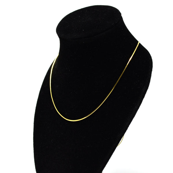 14k Gold over .925 Sterling Silver Chain Necklace Italy Jewel Vermeil (Width-1.2mm) (Snake Model)