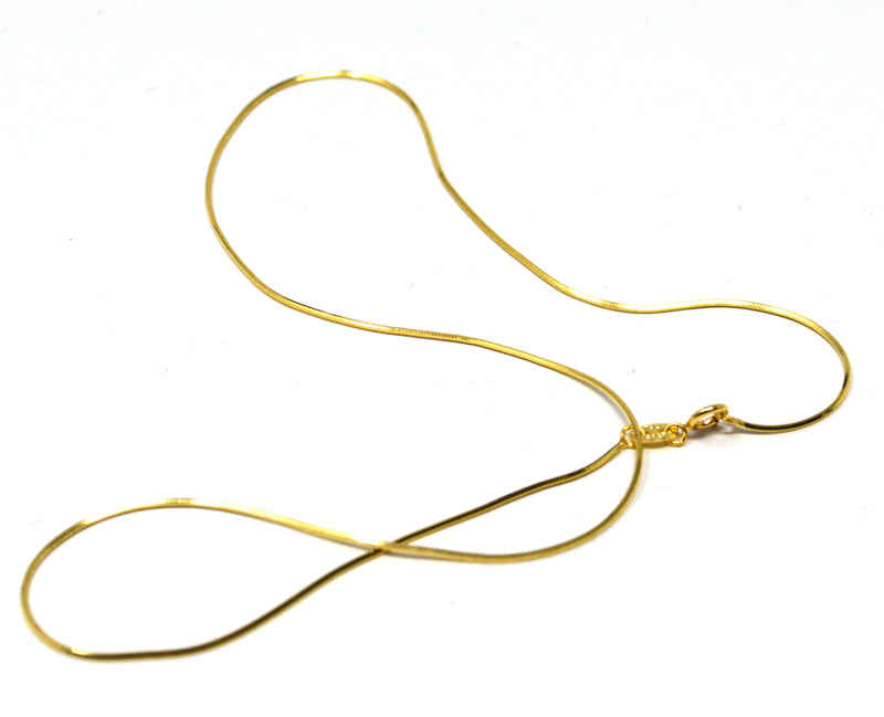14k Gold over .925 Sterling Silver Chain Necklace Italy Jewel Vermeil (Width-1.2mm) (Snake Model)