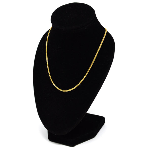 14k Gold over .925 Sterling Silver Chain Necklace Italy Jewel Vermeil (Width-1.4mm) (Chopin Model)