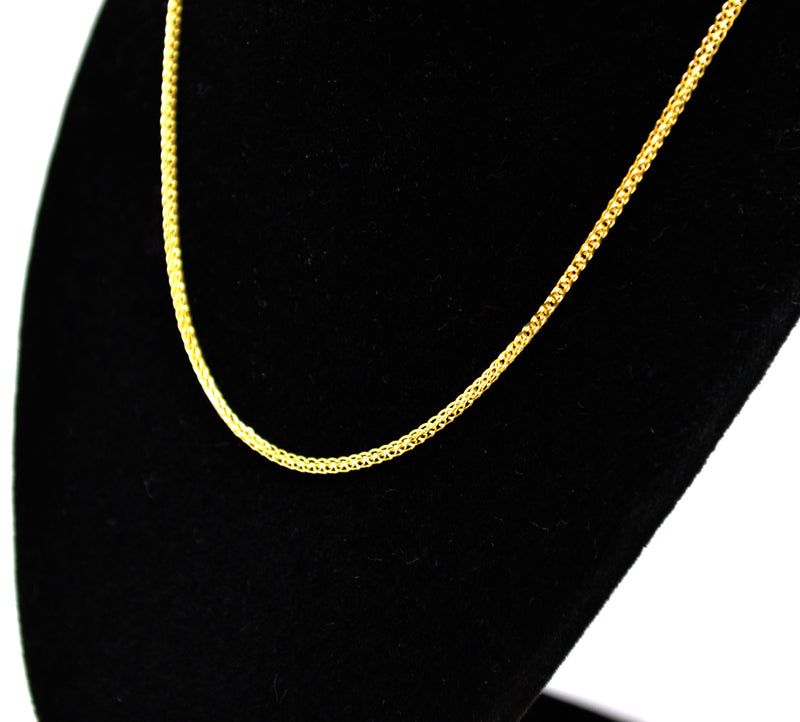 14k Gold over .925 Sterling Silver Chain Necklace Italy Jewel Vermeil (Width-1.4mm) (Chopin Model)