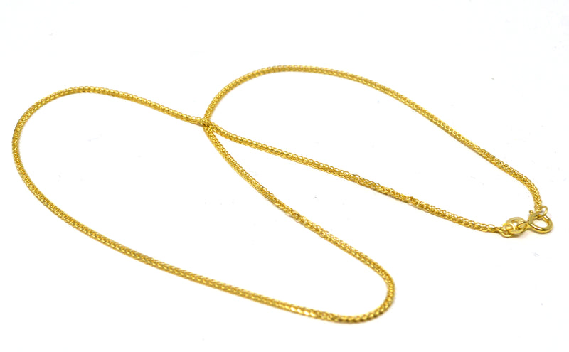 14k Gold over .925 Sterling Silver Chain Necklace Italy Jewel Vermeil (Width-1.4mm) (Chopin Model)