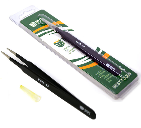 Stainless Steel Non Magnetic Anti-Static Round Tip Tweezers
