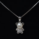 REAL SOLID SILVER 925 Classic Sterling Silver Necklace & Pendant Bear-015