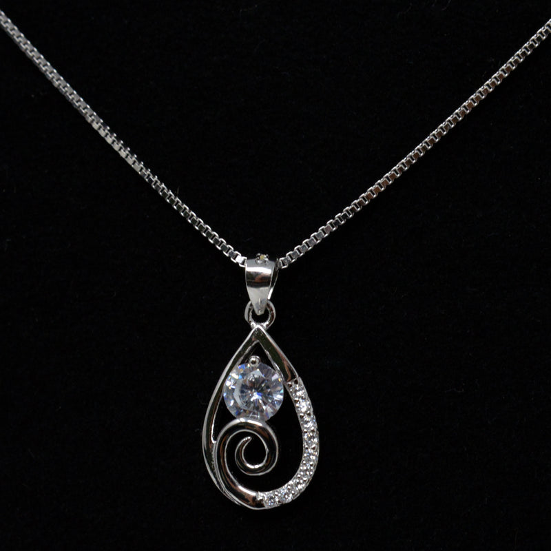 REAL SOLID SILVER 925 Classic Sterling Silver Necklace & Pendant Teardrop-043