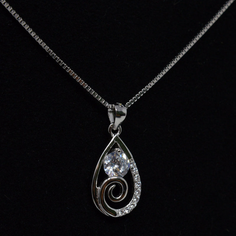REAL SOLID SILVER 925 Classic Sterling Silver Necklace & Pendant Teardrop-043