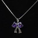 REAL SOLID SILVER 925 Classic Sterling Silver Necklace & Pendant Bow-036
