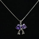 REAL SOLID SILVER 925 Classic Sterling Silver Necklace & Pendant Bow-036