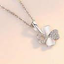 REAL SOLID SILVER 925 Classic Sterling Silver Necklace & Pendant Leaf Clover-083