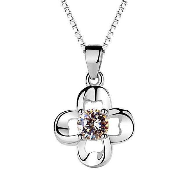 REAL SOLID SILVER 925 Classic Sterling Silver Necklace & Pendant Flower-081