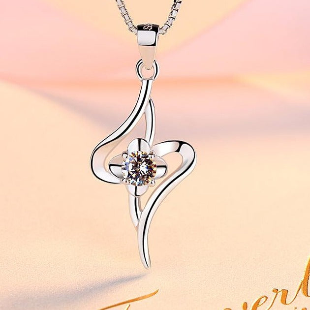 REAL SOLID SILVER 925 Classic Sterling Silver Necklace & Pendant Accent-040