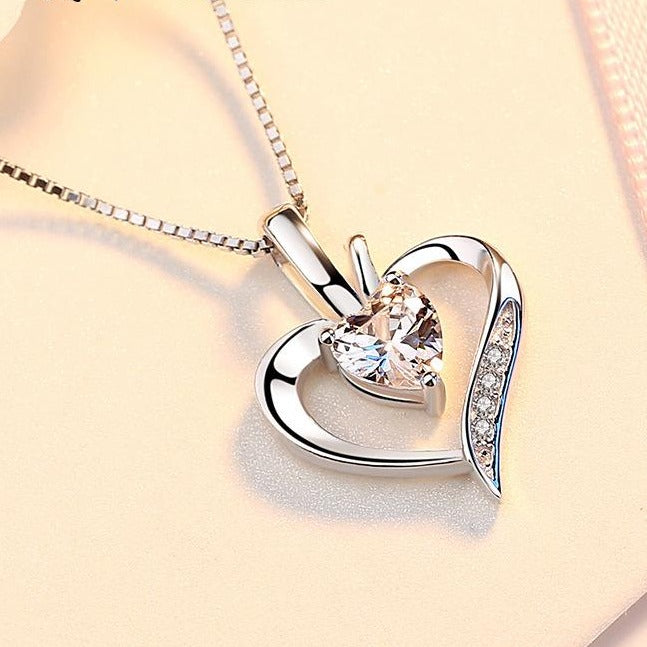 REAL SOLID SILVER 925 Classic Sterling Silver Necklace & Pendant Heart-058