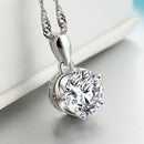REAL SOLID SILVER 925 Classic Sterling Silver Necklace & Pendant Solitaire-042