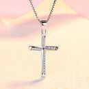 REAL SOLID SILVER 925 Classic Sterling Silver Necklace & Pendant Cross-021