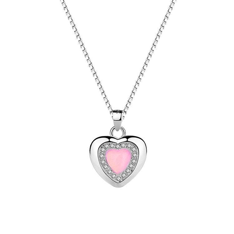 REAL SOLID SILVER 925 Classic Sterling Silver Necklace & Pendant Heart-065